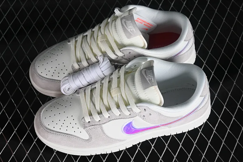 All categories Nk SB Dunk Series Nk SB Dunk Low low-top sneakers Nk Dunk Low "Iridescent Swoosh" beige gray rainbow SB low-top casual sneakers HF5074-133